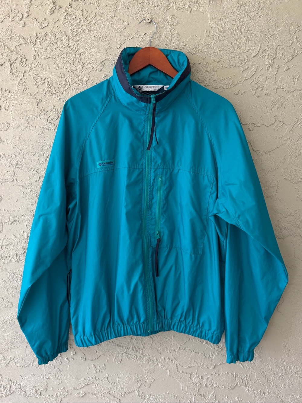 1990s Columbia Sportswear Teal Windbreaker Jacket Men’s M